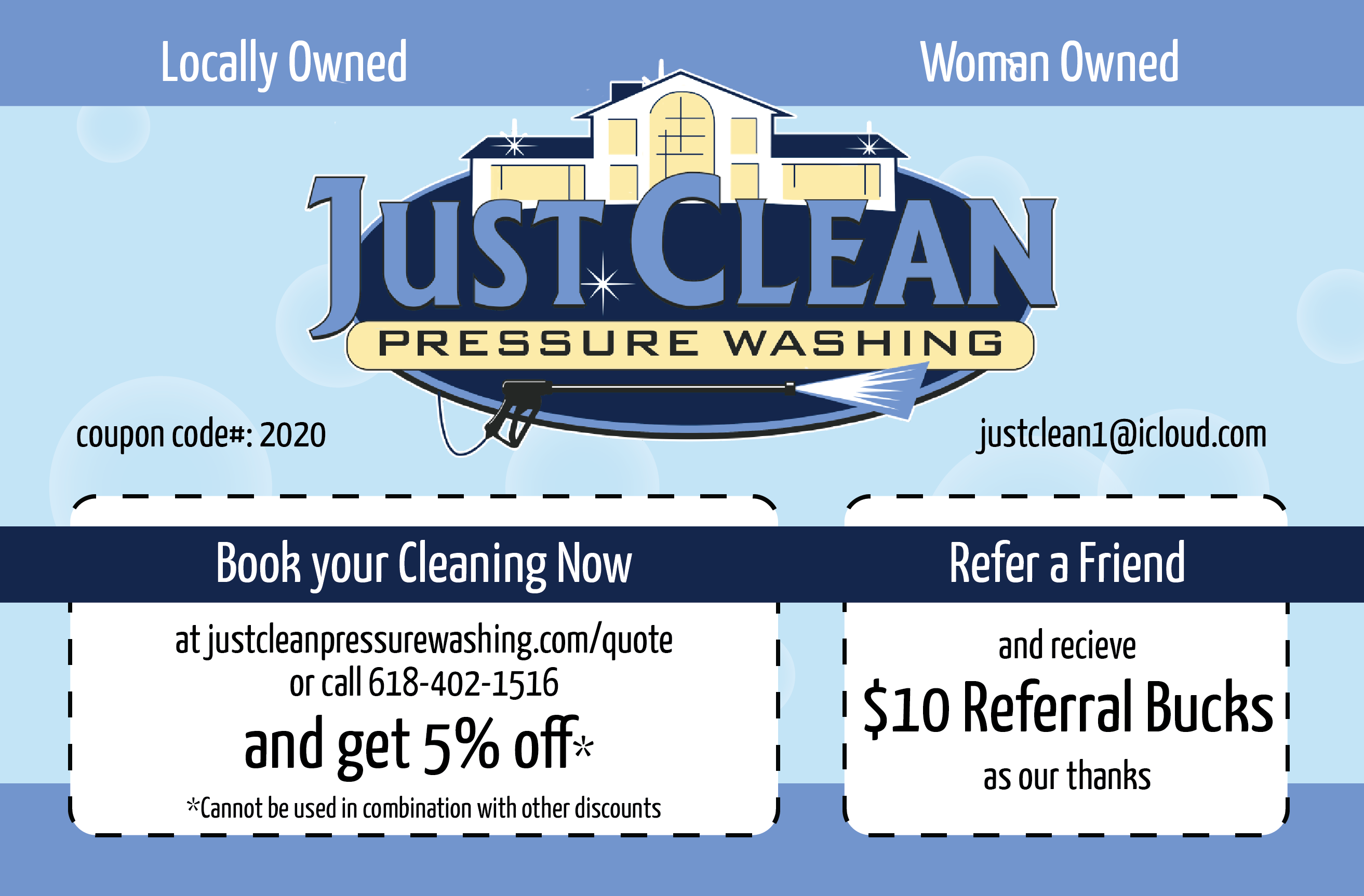 Just Clean Pressure Washing Spring 2019 Promotion